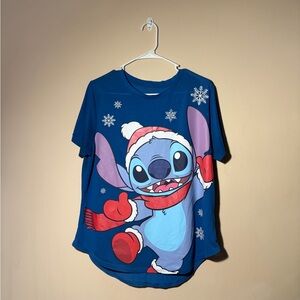Disney XL Blue Stitch Holiday Women’s Graphic Design Tee
